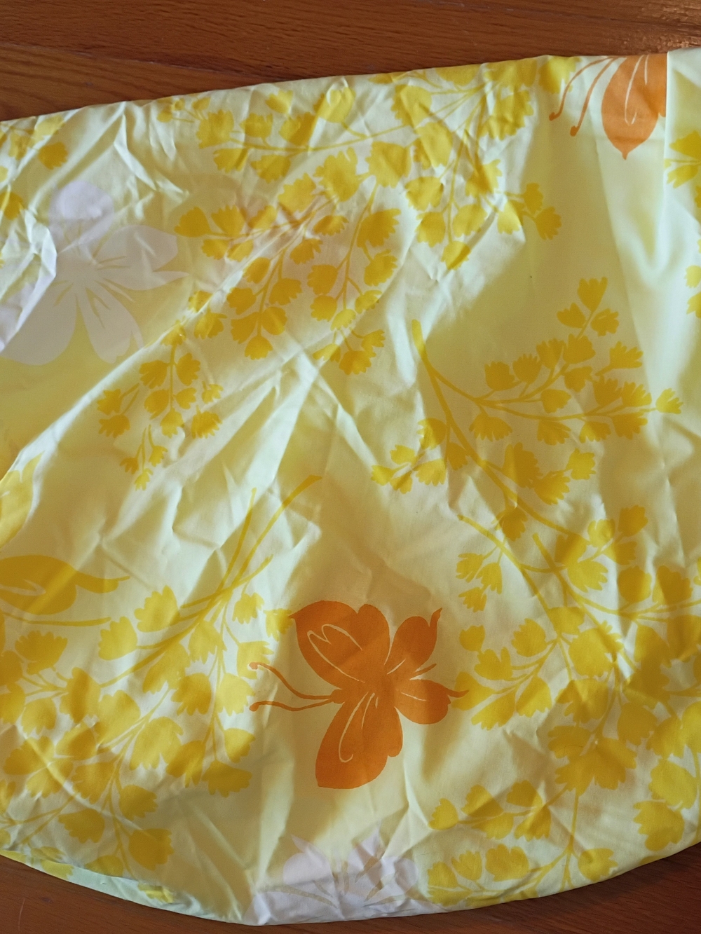 Vintage Springmaid MARIPOSA BUTTERFLY Yellow Orange Fitted Sheet